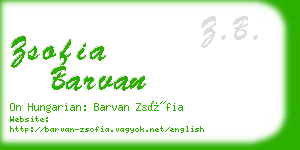 zsofia barvan business card